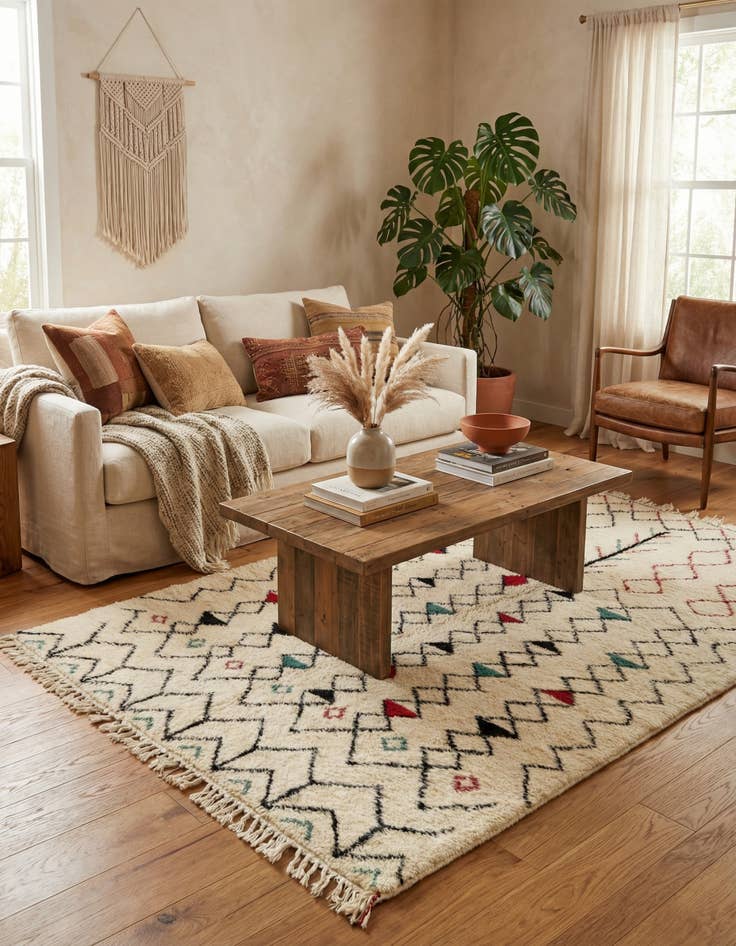 Detail image of 5' x 9' 2  Hand Knotted Moroccan Wool Rug