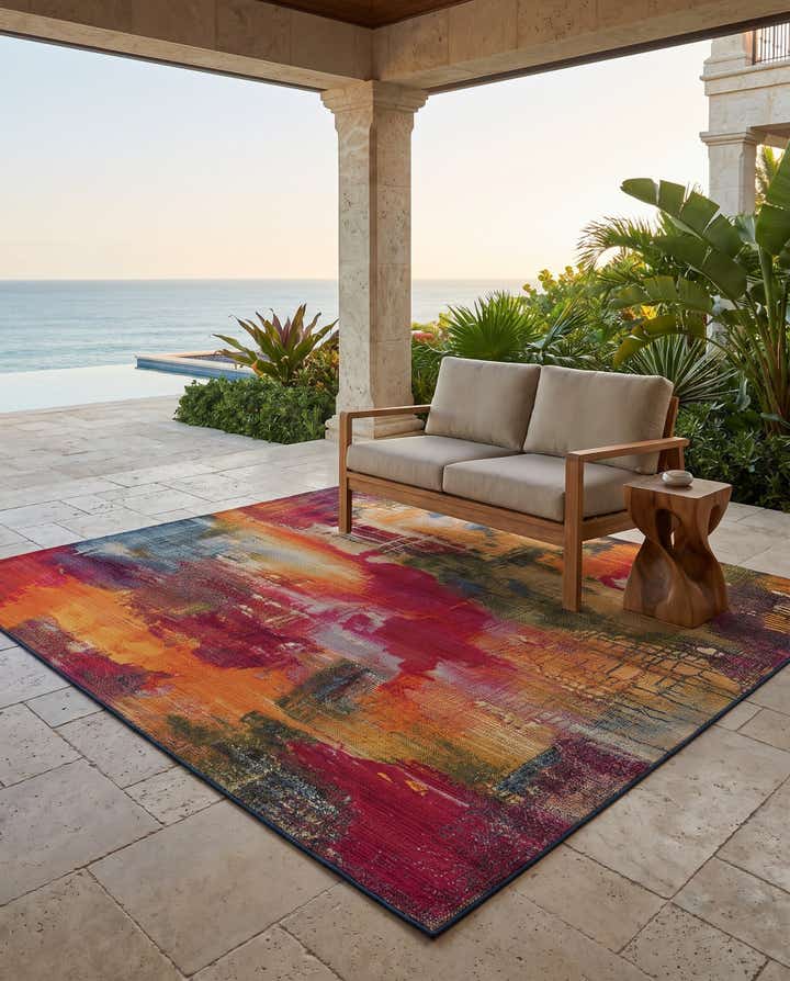 5' 3 x 8' Easy-Clean Modern Indoor / Outdoor Rug