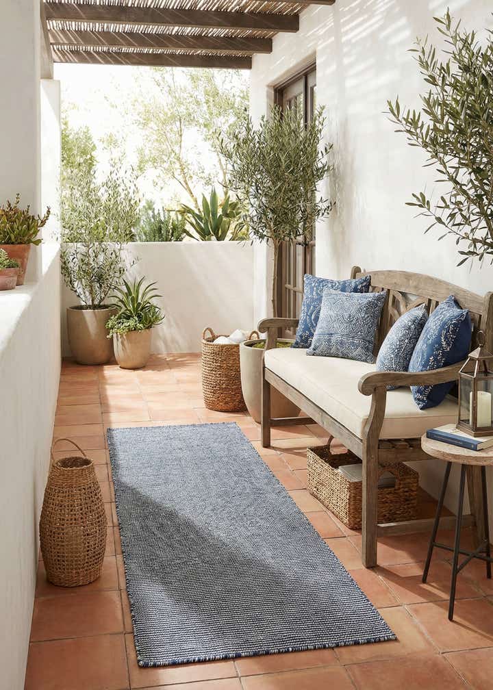 2' 7 x 8' Easy-Clean Jill Zarin Palm Springs Indoor / Outdoor Runner Rug