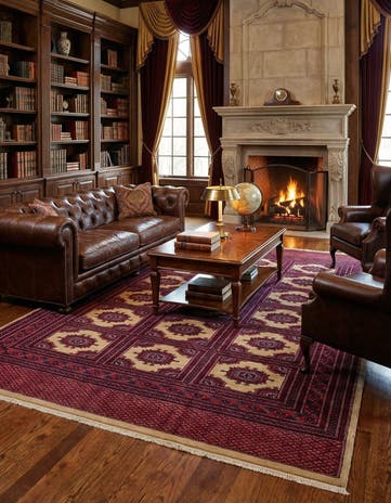6' 10 x 10' 8 Hand Knotted Bokhara Oriental Wool Rug