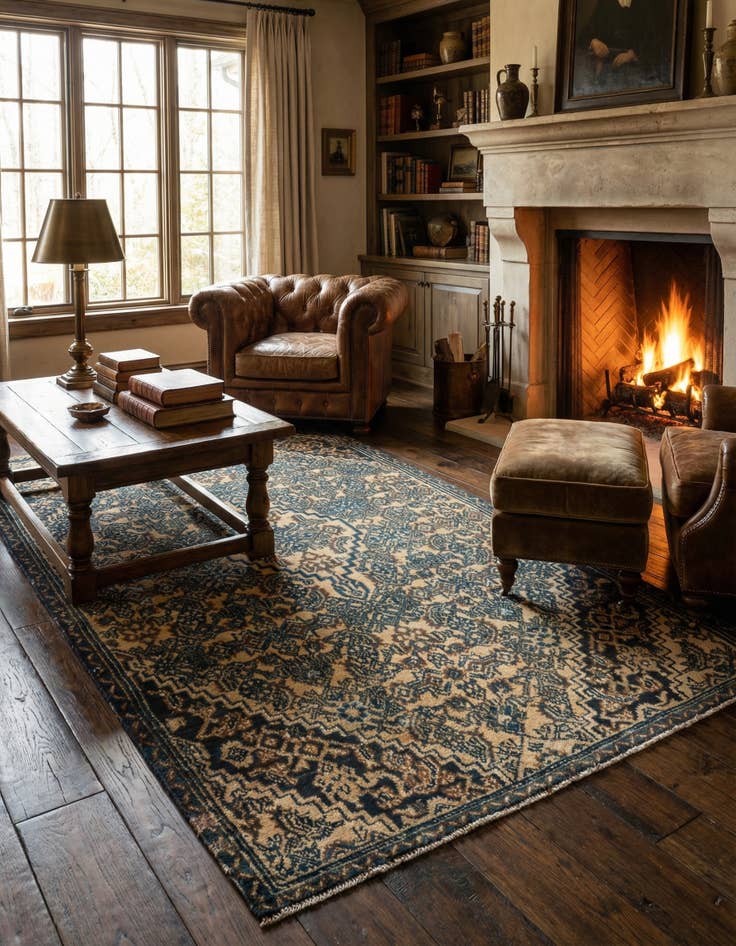 Detail image of 4' 2 x 7' 4 Hamedan Rug