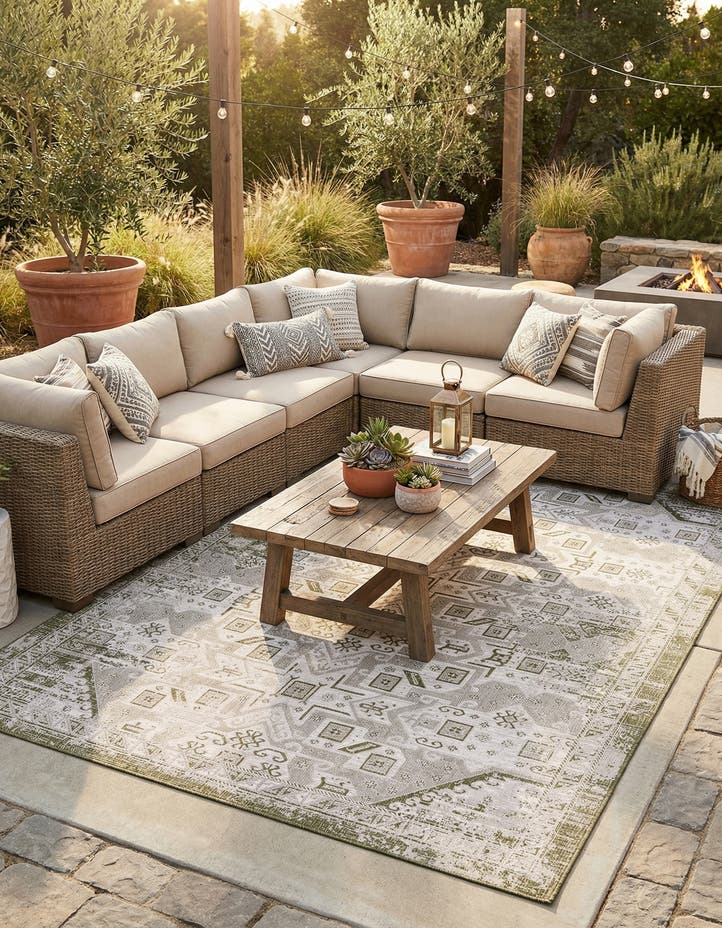 10' x 14' Easy-Clean Aztec Indoor / Outdoor ...
