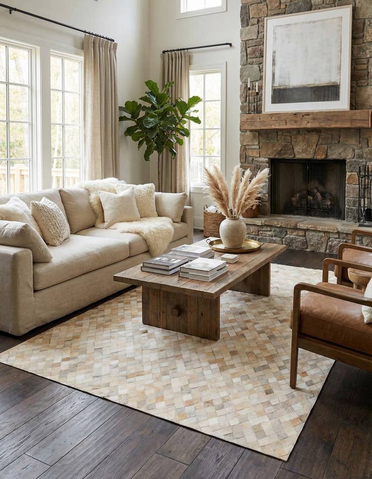 Detail image of 6' x 9' 1 Cowhide Stocks Rug