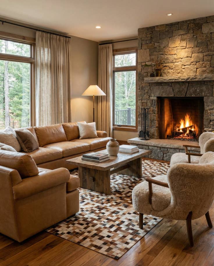 Detail image of 5' 2 x 7' 11 Cowhide Stocks Rug