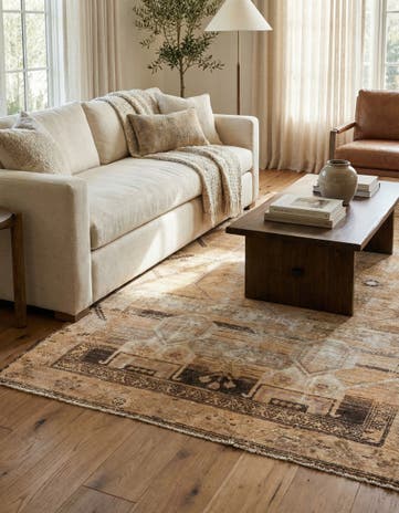 4' 6 x 8' 5 Hand Knotted Ultra Vintage Persian Wool Rug