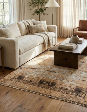4' 6 x 8' 5 Hand Knotted Ultra Vintage Persian Wool Rug