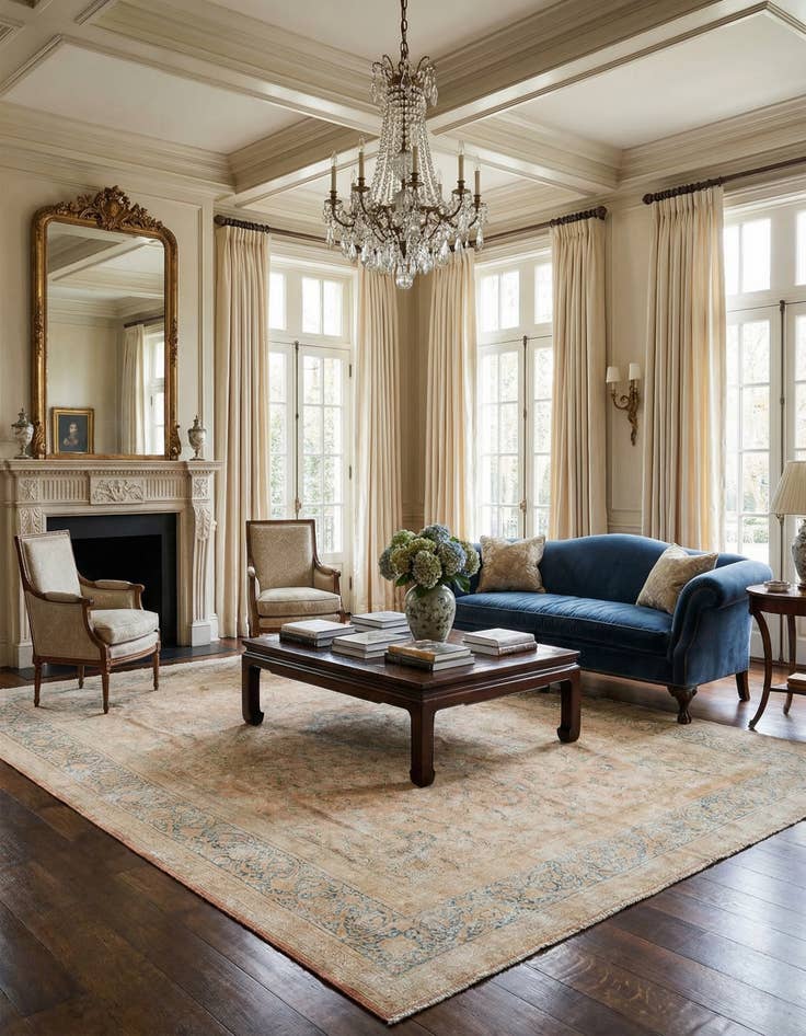 Detail image of 9' 10 x 13' Vintage Royal Wool Rug