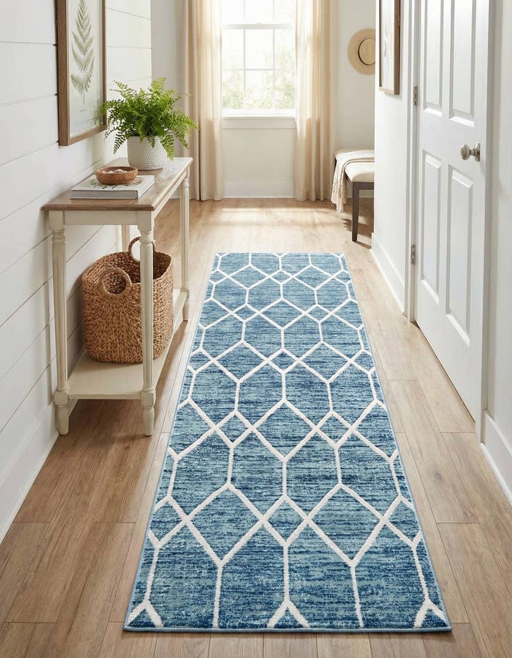 Detail image of  3' x 10' Lattice Trellis Runner Rug