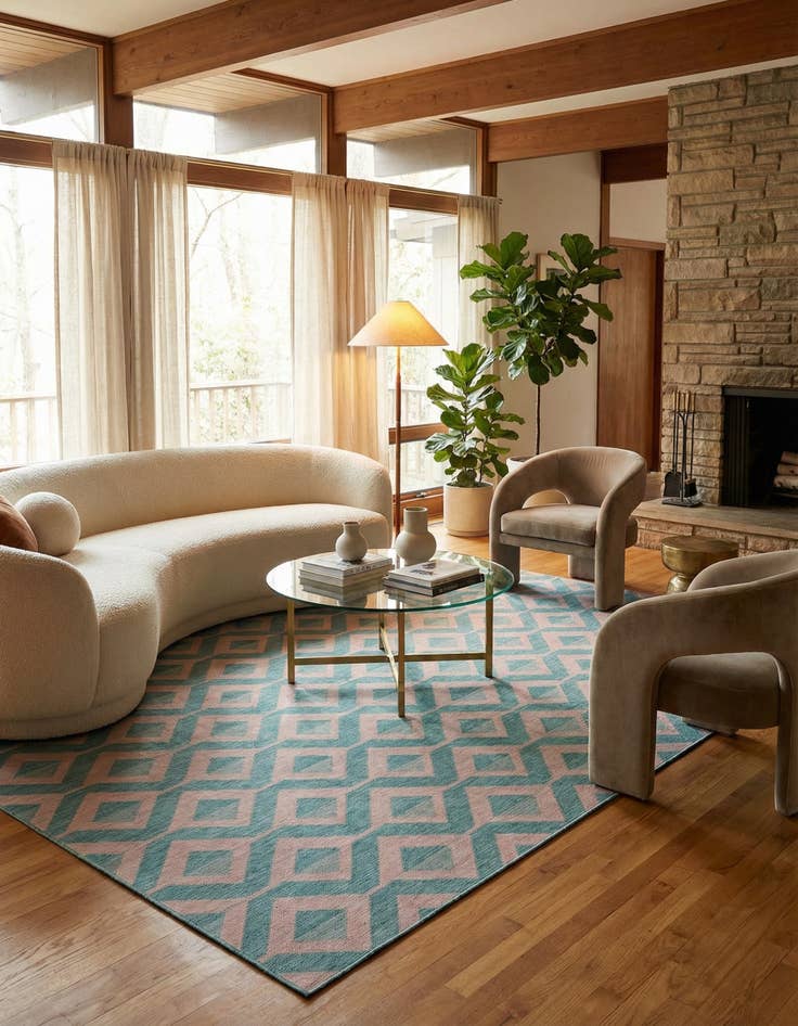 Detail image of 13' x 13'  Washable Jill Zarin Napa Indoor / Outdoor Square Rug