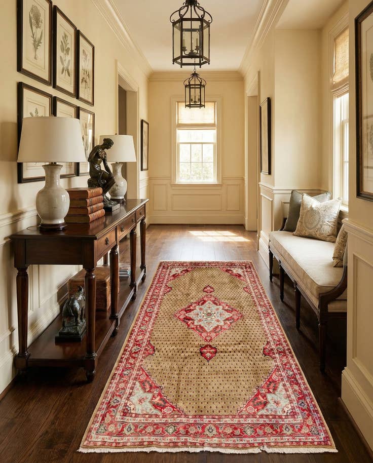 Detail image of 5' x 11' Hand Knotted Koliaei Persian Wool Runner Rug