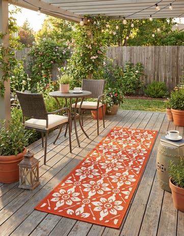 2' x 5' Easy-Clean Lattice Indoor / Outdoor Runner Rug