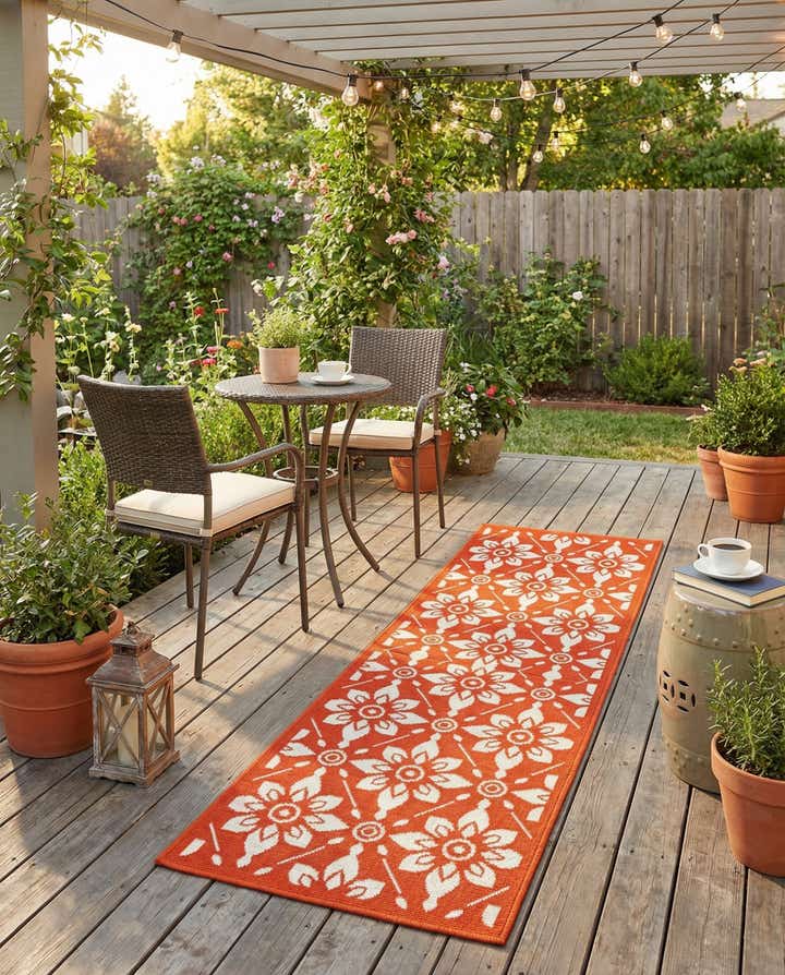 2' x 5' Easy-Clean Lattice Indoor / Outdoor Runner Rug