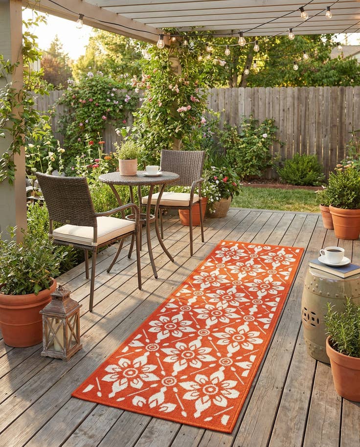 Detail image of 2' x 5' Easy-Clean Lattice Indoor / Outdoor Runner Rug