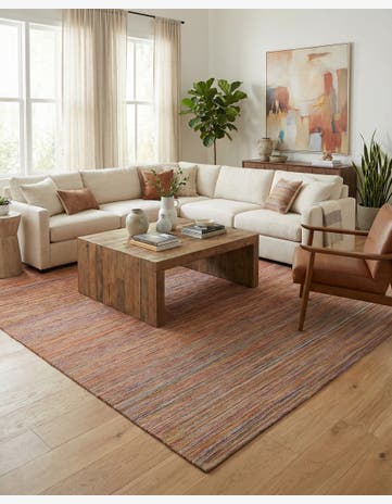 7' x 9' 4 Hand Woven Kilim Modern Wool Rug