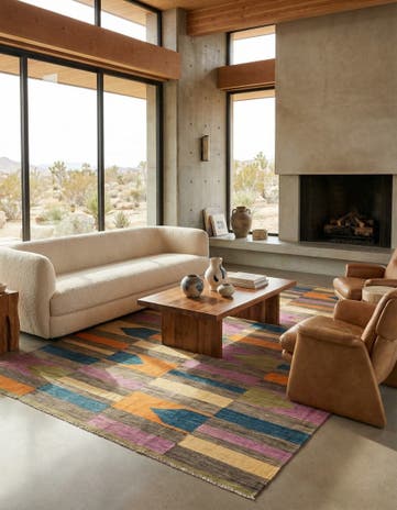 6' 9 x 10' Hand Woven Kilim Modern Wool Rug
