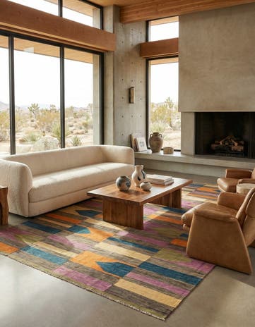 6' 9 x 10' Hand Woven Kilim Modern Wool Rug