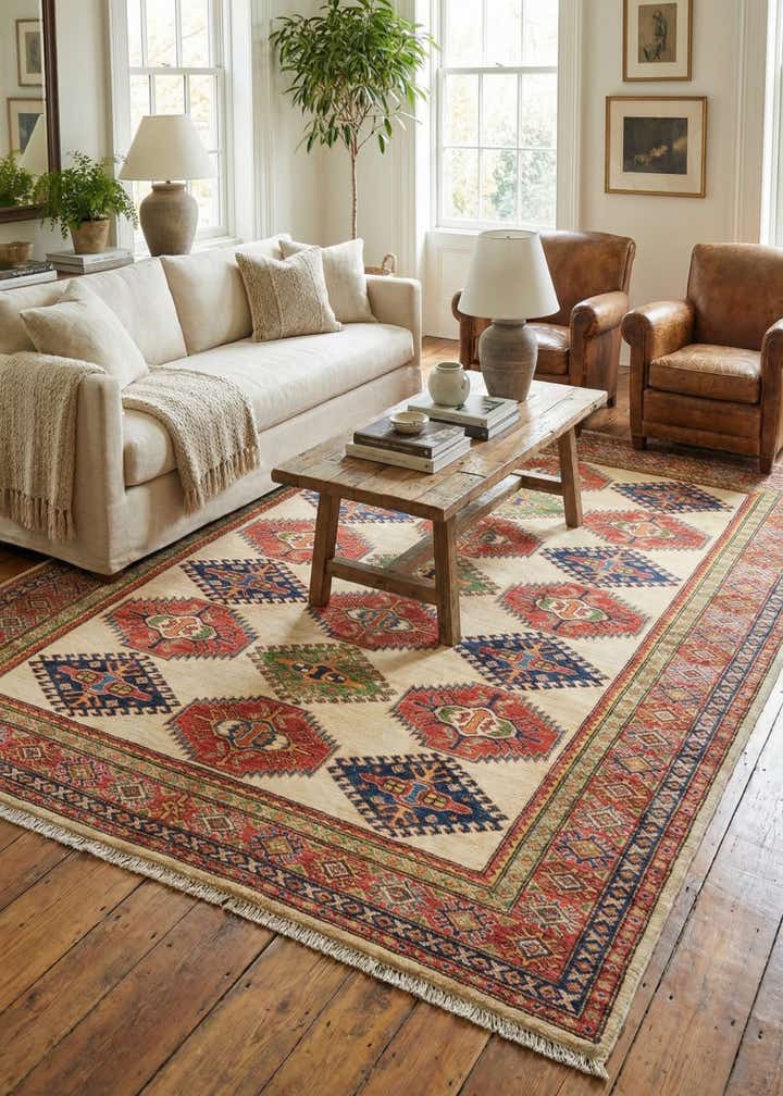 5' 8 x 7' 7 Hand Knotted Kazak Oriental Rug