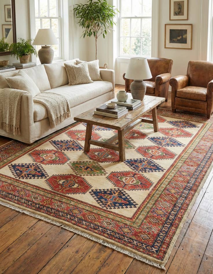 Detail image of 5' 8 x 7' 7 Hand Knotted Kazak Oriental Rug