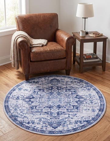 3' 3 x 3' 3 Washable Francesca Round Rug