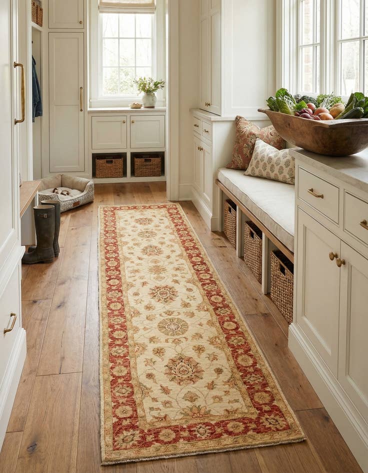 Detail image of 2' 10 x 9' 10  Hand Knotted Peshawar Ziegler Runner Rug