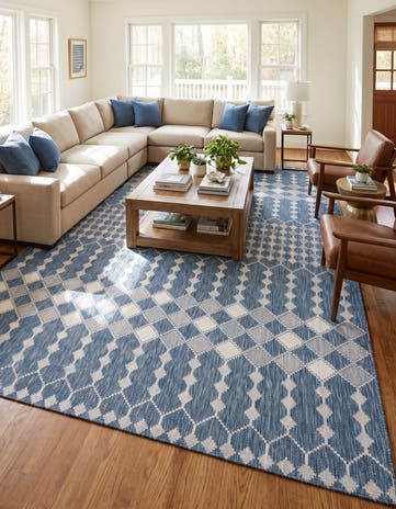 10' x 14' Easy-Clean Lattice Indoor / Outdoor Rug