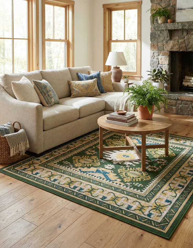 Detail image of  7' 10 x 7' 10  Washable Baja Indoor / Outdoor Square Rug