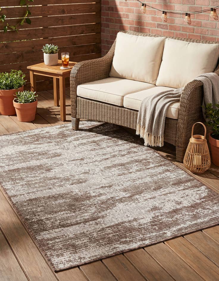 Detail image of  3' x 5' 3  Washable Modern Indoor / Outdoor Rug