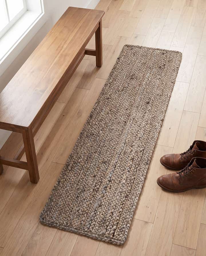 35cm x 125cm Tejido a mano Braided Jute Alfombra Camino de mesa