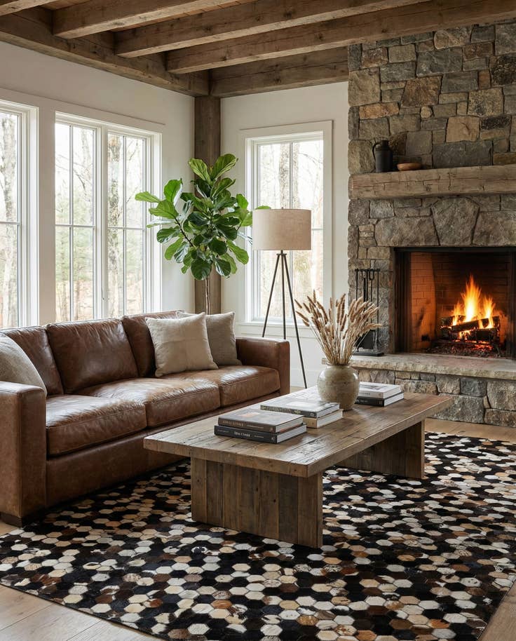 Detail image of 5' x 7' 11 Cowhide - Patchwork Rug