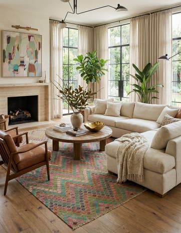 10' 4 x 13' Hand Woven Kilim Modern Wool Rug