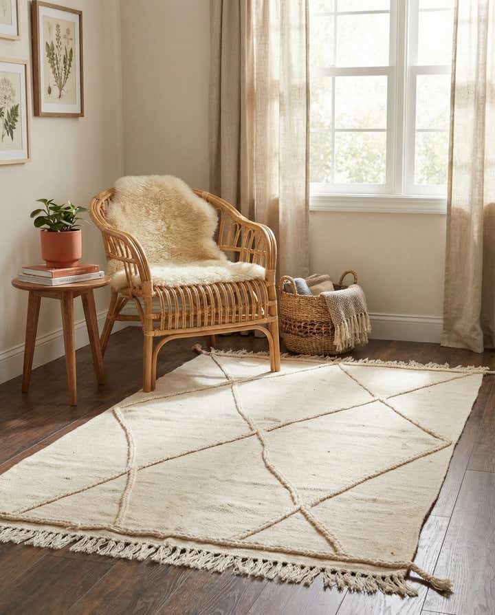 3' 4 x 5' 1 Hand Knotted Moroccan Wool Rug