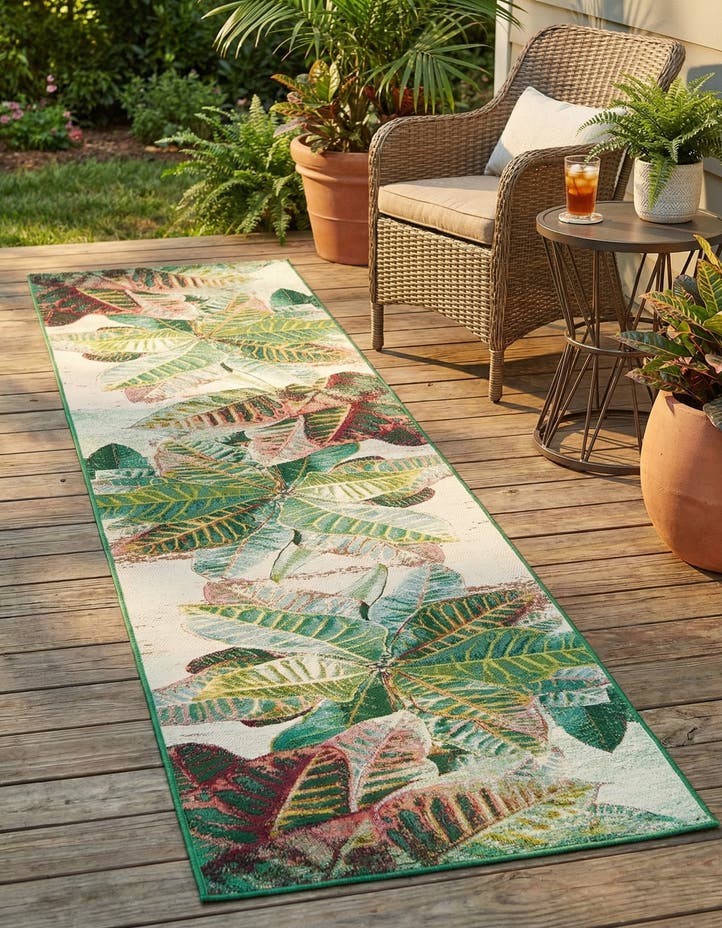 2' 7 x 12' Easy-Clean Botanical Indoor / Outd...