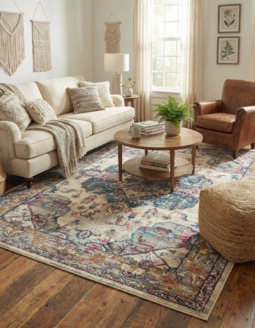 Beige Washable Palazzo Rug