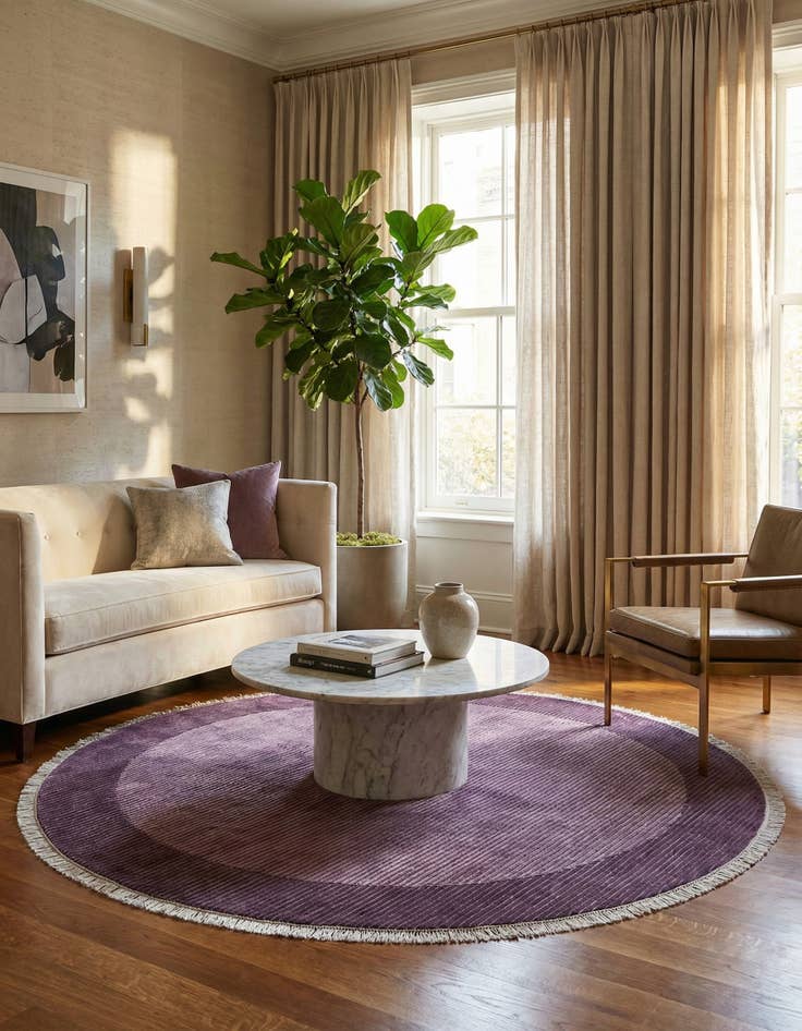 Detail image of 6' 5 x 6' 5  Hand Knotted Darya Wool Round Rug