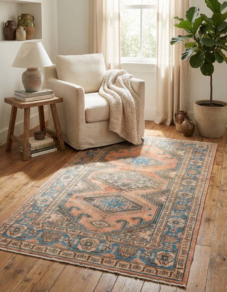 Detail image of 3' 5 x 6' 2  Hand Knotted Ultra Vintage Persian Wool Rug