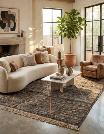 9' x 12' 7 Hand Knotted Moroccan Wool Rug