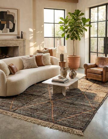 9' x 12' 7 Hand Knotted Moroccan Wool Rug
