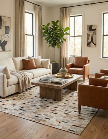 5' 1 x 7' 10 Cowhide Stocks Rug