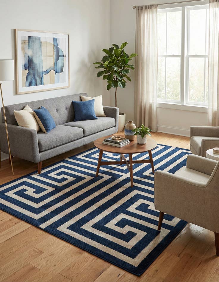 Detail image of 7' 10 x 11' Greek Key Rug