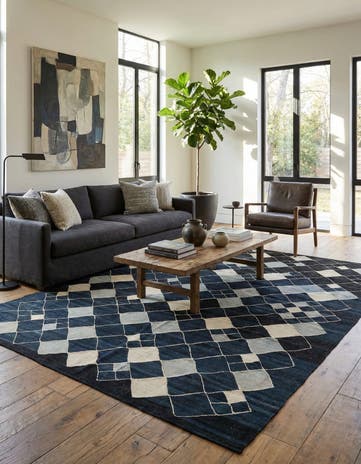 7' 10 x 9' 4 Hand Woven Kilim Modern Wool Rug