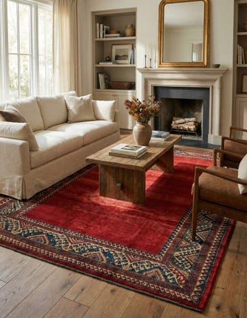 7' x 9' 10 Hand Knotted Kazak Wool Rug
