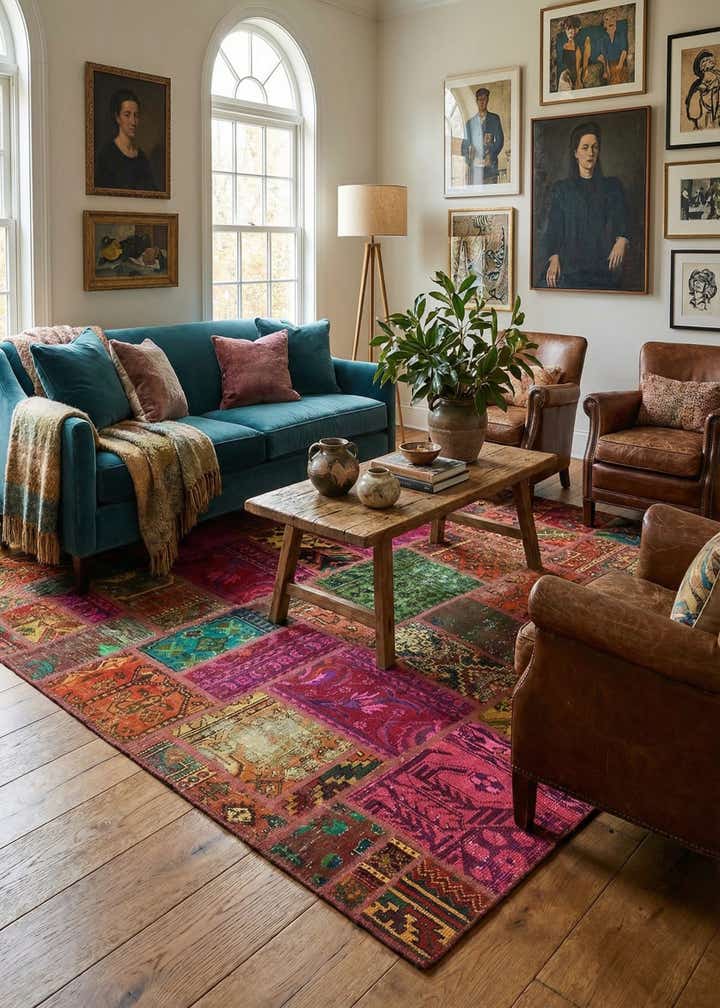 5' 9 x 7' 9 Hand Knotted Ultra Vintage Persian Wool Rug
