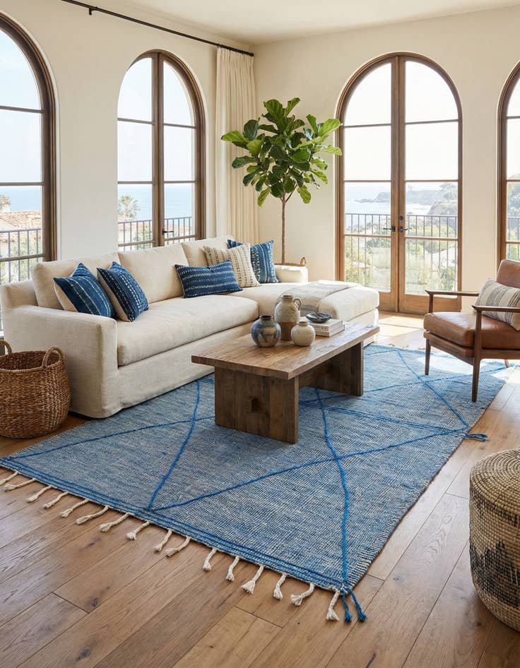 Detail image of 6' 5 x 10' 3  Hand Knotted Moroccan Wool Rug