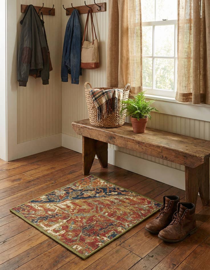 Detail image of  1' 4 x 1' 4  Washable Traditional Indoor / Outdoor Sample Rug