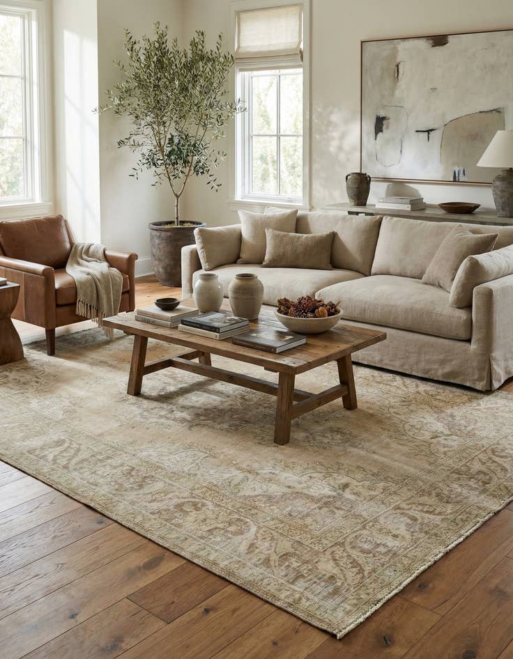 Detail image of  7' 5 x 10' 3  Hand Knotted Ultra Vintage Persian Wool Rug