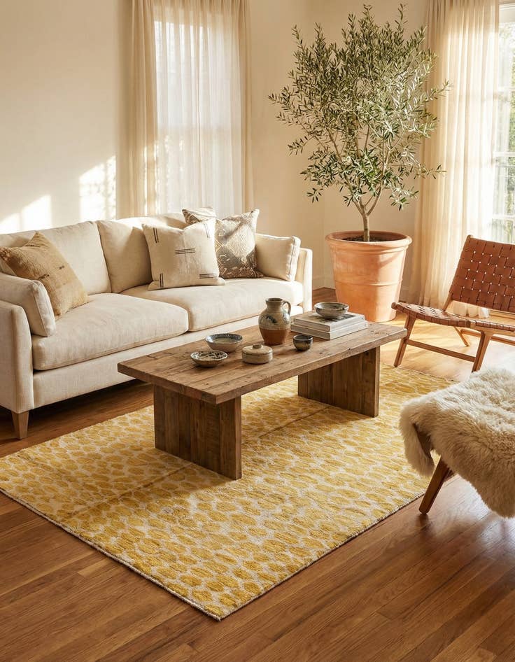 Detail image of 5' 1 x 8'  Hand Knotted Moroccan Wool Rug