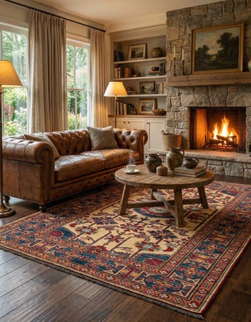 4' 3 x 6' 4 Hand Knotted Kazak Wool Rug