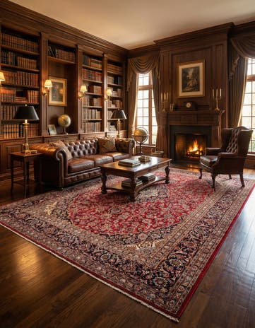 9' 10 x 13' Hand Knotted Mashad Persian Wool Rug