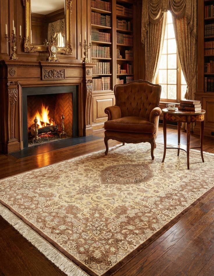 Detail image of 3' 3 x 5' Ghom Silk Rug