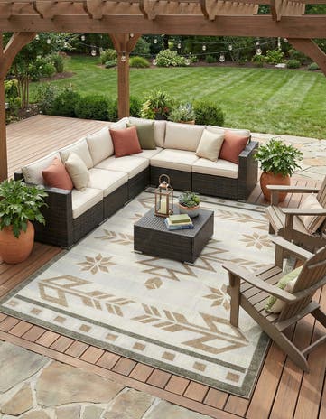 9' x 12' Easy-Clean Modern Indoor / Outdoor Rug